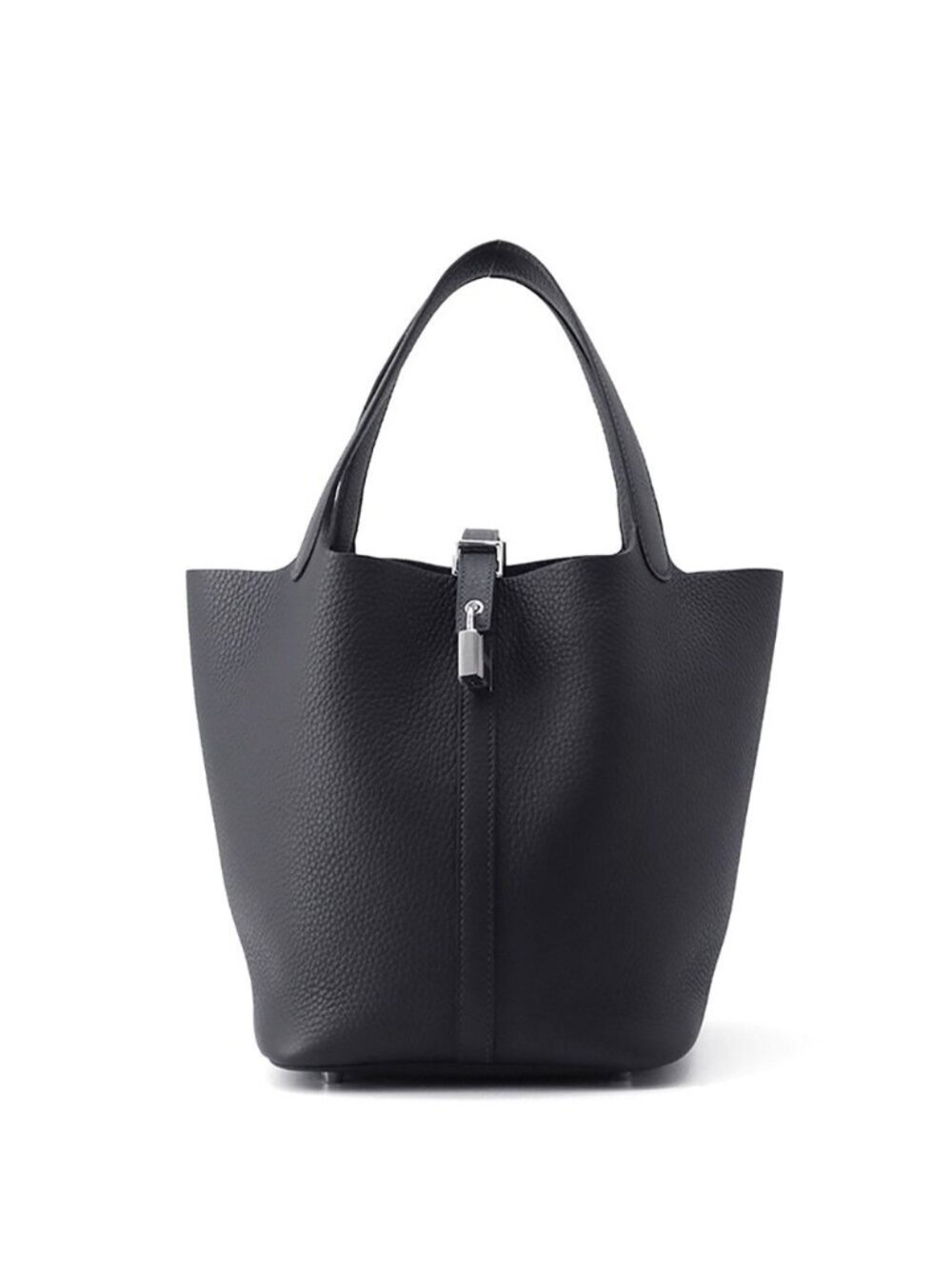 Hermes Handbag Picotin Lock MM Canvas Silver Taurillon Clemence